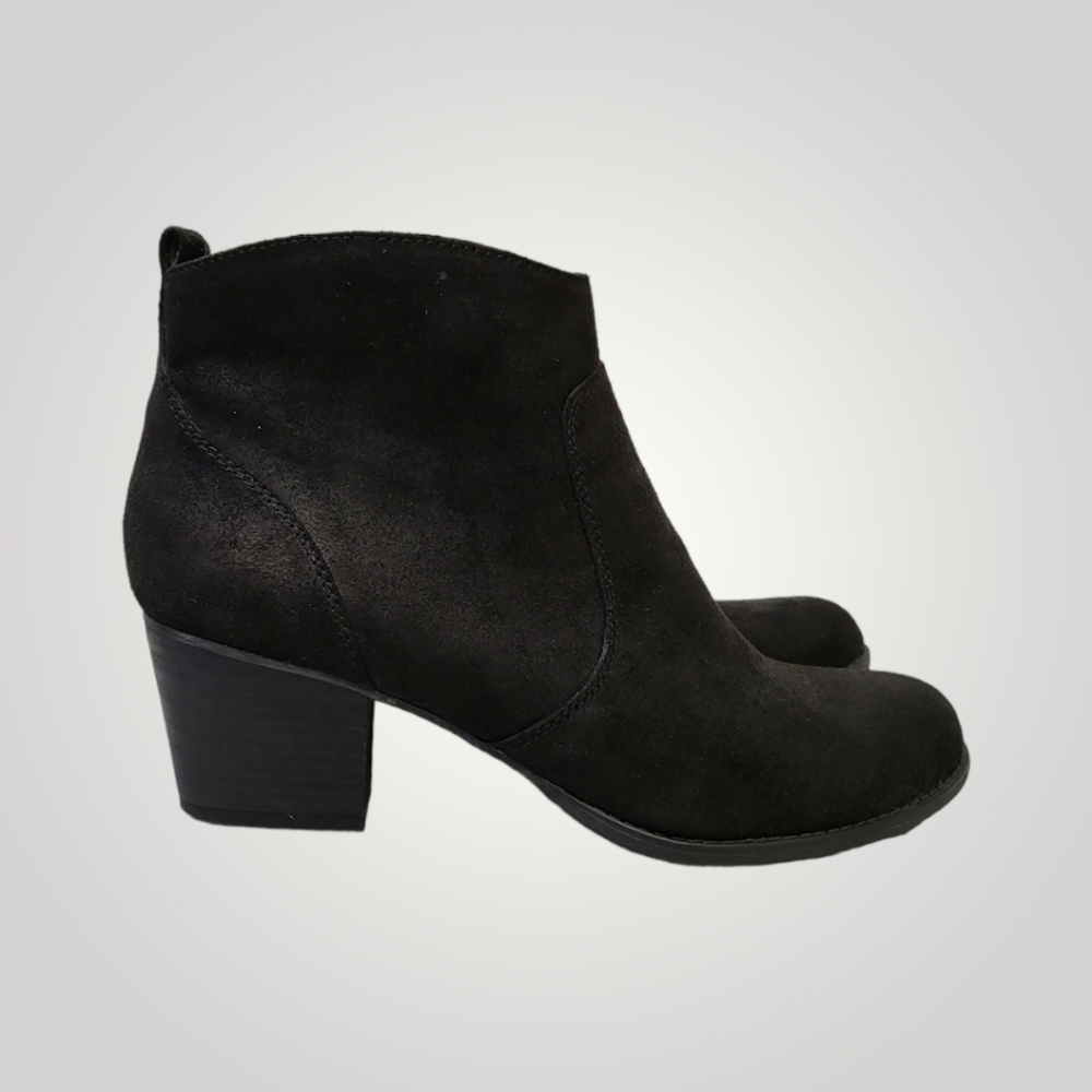 Franco Sarto Shoes Womens 10M Black Booties Ankle Boots Huette Block‎ Heel